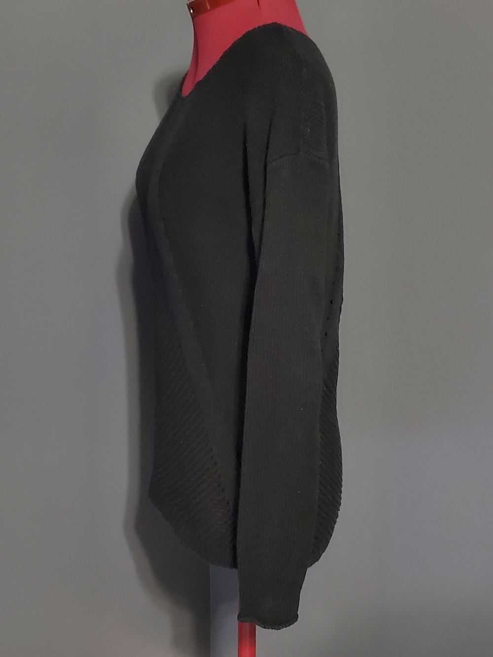 Calvin Klein Jeans Black Open-Weave Scoop Neck Sweater Women's Size M - Picture 2 of 6